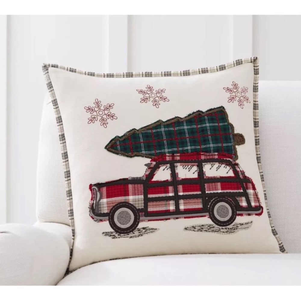 Pottery Barn 'All The Way Home' Tree Reversible Pillow Cover 20" x20” Used